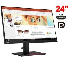 Монітор Lenovo ThinkVision P24h-2L / 24" (2560x1440) IPS / 1x HDMI, 2x DisplayPort, 1x USB Type-C, 4x USB 3.0, 1x Audio, 1x Ethernet / 2x 1W / VESA 100x100 / Pivot