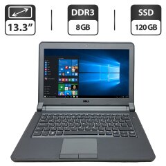 Ноутбук Б-клас Dell Latitude 3340 / 13.3" (1366x768) TN / Intel Core i5-4200U (2 (4) ядра по 1.6 - 2.6 GHz) / 8 GB DDR3 / 120 GB SSD / Intel HD Graphics 4400 / WebCam / HDMI