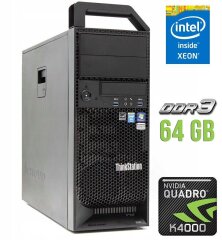 Робоча станція Lenovo ThinkStation S30 Tower / Intel Xeon E5-1650 v2 (6 (12) ядер по 3.5 - 3.9 GHz) / 64 GB DDR3 / no HDD / nVidia Quadro K4000, 3 GB GDDR5, 192-bit / 610W / DVI / DisplayPort
