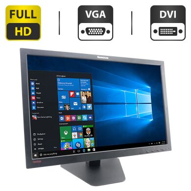 Монітор Lenovo ThinkVision LT2452pwC / 24" (1920x1200) E-IPS / VGA, DVI, DisplayPort, USB / VESA 100x100 / Кабель живлення Монітор Lenovo ThinkVision LT2452pwC / 24" (1920x1200) E-IPS / VGA, DVI, DisplayPort, USB / VESA 100x100 / Кабель живлення