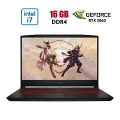 Игровой ноутбук MSI Katana GF66 11UE-088NEU / 15.6" (1920x1080) IPS / Intel Core i7-11800H (8 (16) ядер по 2.3 - 4.6 GHz) / 16 GB DDR4 / 1000 GB SSD / nVidia GeForce RTX 3060, 6 GB GDDR6, 192-bit / WebCam