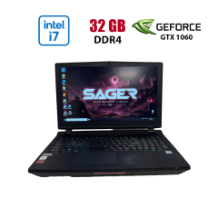 Ігровий ноутбук Б-клас Sager P750TM1 / 17.3" (1920x1080) IPS / Intel Core i7-8700K (6 (12) ядра по 3.7 - 4.7 GHz) / 32 GB DDR4 / 240 GB SSD / nVidia GeForce GTX 1060, 6 GB GDDR5, 192-bit / WebCam
