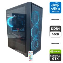 Ігровий ПК 1stPlayer Go6 Tower / Intel Core i7-6700 (4 (8) ядра по 3.4 - 4.0 GHz) / 16 GB DDR4 / 512 GB SSD + 500 GB HDD / nVidia GeForce GTX 1060, 6 GB GDDR5, 192-bit / 550W