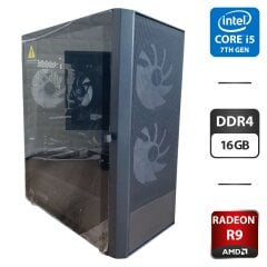Игровой ПК Montech X2 Plus Tower / Intel Core i5-7400 (4 ядра по 3.0 - 3.5 GHz) / 16 GB DDR4 / 256 GB SSD M.2 + 500 GB SSD + 500 GB HDD / AMD Radeon R9 390, 8 GB GDDR5, 512-bit / 500W