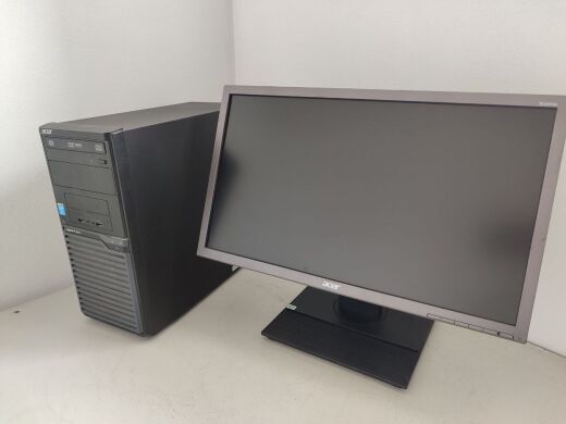 Комплект ПК: Acer Veriton M2631 Tower / Intel Core i5-4440 (4 ядра по 3.1 - 3.3 GHz) / 8 GB DDR3 / 240 GB SSD / AMD Radeon HD 6450, 1 GB GDDR3, 64-bit + Монитор Acer B226HQL / 22" (1920x1080) TN / VGA, DVI / Колонки 1x 1W + Кабели подключения
