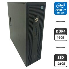 Компьютер HP EliteDesk 800 G2 SFF / Intel Core i7-6700 (4 (8) ядра по 3.4 - 4.0 GHz) / 16 GB DDR4 / 128 GB SSD / Intel HD Graphics 530 / VGA