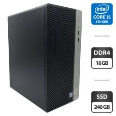 Компьютер HP ProDesk 400 G5 Tower / Intel Core i5-8500 (6 ядер по 3.0 - 4.1 GHz) / 16 GB DDR4 / 240 GB SSD / Intel UHD Graphics 630
