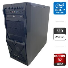 Компьютер NoName Tower / Intel Core i7-4770 (4 (8) ядра по 3.4 - 3.9 GHz) / 16 GB DDR3 / 256 GB SSD / AMD Radeon R7 250X, 2 GB GDDR5, 128-bit / DVD-ROM