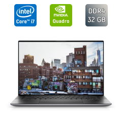 Мобільна робоча станція Dell Precision 5560 / 15.6" (1920x1080) IPS / Intel Core i7-11850H (8 (16) ядер по 2.5 - 4.8 GHz) / 32 GB DDR4 / 512 GB SSD / nVidia Quadro T1200, 4 GB GDDR6, 128-bit / TouchID / WebCam / Windows 10