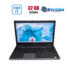 Мобильная рабочая станция Dell Precision 7740 / 17.3" (1920x1080) IPS / Intel Core i7-9850H (6 (12) ядра по 2.6 - 4.6 GHz) / 32 GB DDR4 / 512 GB SSD / nVidia Quadro RTX 3000, 6 GB GDDR6, 192-bit / WebCam