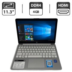 Нетбук Б-клас HP Steam Laptop 11-ak0020nr / 11.6" (1366x768) TN / Intel Celeron N4020 (2 ядра по 1.1 - 2.8 GHz) / 4 GB DDR4 / 32 GB SSD / Intel UHD Graphics 600 / WebCam / HDMI / Windows 10 Pro