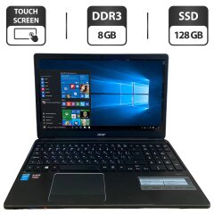 Ноутбук Acer Aspire E1-572P / 15.6" (1366x768) TN Touch / Intel Core i7-4500U (2 (4) ядра по 1.8 - 3.0 GHz) / 8 GB DDR3 / 128 GB SSD / Intel HD Graphics 4400 / WebCam / VGA