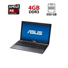 Ноутбук Б-класс Asus K55N / 15.6" (1366x768) TN / AMD A8-4500M (4 ядра по 1.9 - 2.8 GHz)) / 4 GB DDR3 / 320 GB HDD / AMD Radeon HD 7640G / WebCam