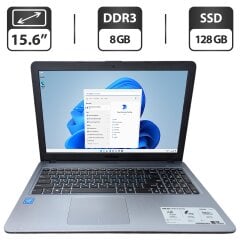 Ноутбук Б-класс Asus R540S / 15.6" (1366x768) TN / Intel Celeron N3050 (2 ядра по 1.6 - 2.16 GHz) / 8 GB DDR3 / 128 GB SSD / Intel HD Graphics / WebCam
