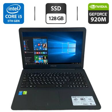 Ноутбук Б-класс Asus X554L / 15.6" (1366x768) TN / Intel Core i5-5200U (2 (4) ядра по 2.2 - 2.7 GHz) / 12 GB DDR3 / 128 GB SSD / nVidia GeForce 920M, 4 GB GDDR3, 64-bit / WebCam / HDMI