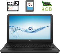 Ноутбук Б-клас HP 255 G5 / 15.6" (1366x768) TN / AMD E2-7110 (4 ядра по 1.8 GHz) / 8 GB DDR3 / 256 GB SSD / AMD Radeon R2 Graphics / WebCam / DVD-RW / HDMI