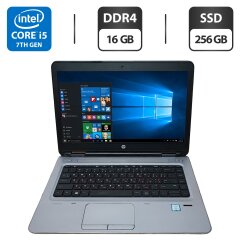 Ноутбук Б-класс HP Probook 640 G3 / 14" (1366x768) TN / Intel Core i5-7200U (2 (4) ядра по 2.5 - 3.1 GHz) / 16 GB DDR4 / 256 GB SSD / Intel HD Graphics 620 / WebCam / DVD-ROM