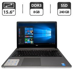 Ноутбук Dell Inspiron 15 5528 / 15.6" (1366x768) TN / Intel Core i5-5200U (2 (4) ядра по 2.2 - 2.7 GHz) / 8 GB DDR3 / 240 GB SSD / Intel HD Graphics 5500 / WebCam / DVD-ROM