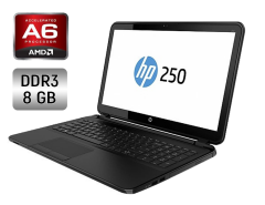 Ноутбук HP 250 G5 / 15.6" (1366x768) TN / AMD A6-5200 (4 ядра по 2.0 GHz) / 8 GB DDR3 / 128 GB SSD / AMD Radeon HD 8400 / WebCam / DVD-RW