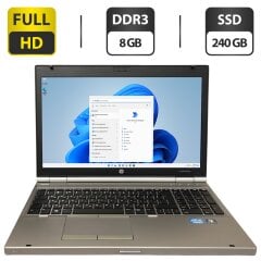 Ноутбук HP EliteBook 8570p / 15.6" (1920x1080) TN / Intel Core i5-3320M (2 (4) ядра по 2.6 - 3.3 GHz) / 8 GB DDR3 / 240 GB SSD / Intel HD Graphics 4000 / WebCam / DVD-ROM + Сумка