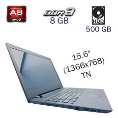 Ноутбук Lenovo Ideapad 110-15ACL / 15.6" (1366x768) TN / AMD A8-7410 (4 ядра по 2.2 - 2.5 GHz) / 8 GB DDR3 / 500 GB HDD / AMD Radeon R5 M430, 2 GB DDR3, 64-bit / WebCam