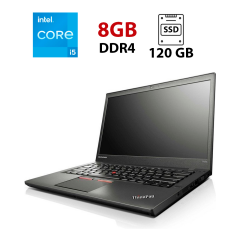 Ноутбук Lenovo ThinkPad T450s / 14" (1600x900) TN / Intel Core i5-5200U (2 (4) ядра по 2.2 - 2.7 GHz) / 8 GB DDR3 / 120 GB SSD / Intel HD Graphics 5500 / WebCam