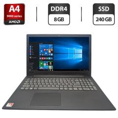 Ноутбук Lenovo V145-15AST / 15.6" (1366x768) TN / AMD A4-9125 (2 ядра по 2.3 GHz) / 8 GB DDR4 / 240 GB SSD / AMD Radeon R3 Graphics / WebCam / DVD-ROM