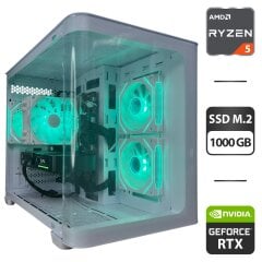 Збірка під замовлення: новий ігровий ПК AeroCool P300C Tower / AMD Ryzen 5 8400F (6 (12) ядер по 4.2 - 4.7 GHz) / 32 GB DDR5 / 1000 GB SSD M.2 / nVidia GeForce RTX 5060, 8 GB GDDR7, 128-bit / 650W