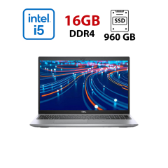 Ультрабук Dell Latitude 5520 / 15.6" (1920x1080) IPS / Intel Core i5-1135G7 (4 (8) ядра по 2.4 - 4.2 GHz) / 16 GB DDR4 / 960 GB SSD / Intel Iris Xe Graphics / WebCam
