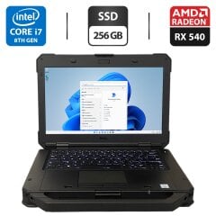 Захищений ноутбук Dell Latitude 5424 Rugged / 14" (1920x1080) IPS / Intel Core i7-8650U (4 (8) ядра по 1.9 - 4.2 GHz) / 16 GB DDR4 / 256 GB SSD / AMD Radeon RX 540, 4 GB GDDR5, 128-bit / WebCam / Два АКБ