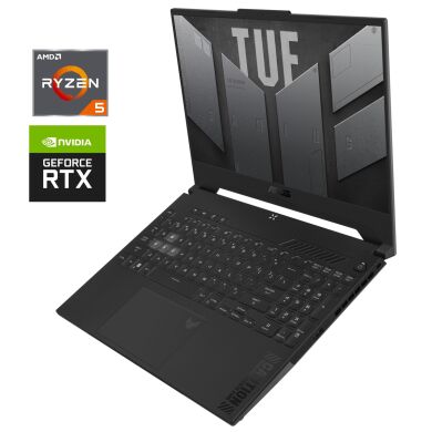Ігровий ноутбук Asus TUF Gaming A15 FA507NU / 15.6" (1920x1080) IPS / AMD Ryzen 5 7535HS (6 (12) ядер по 3.3 - 4.55 GHz) / 16 GB DDR5 / 512 GB SSD NVMe / nVidia GeForce RTX 4050, 6 GB GDDR6, 96-bit / WebCam
