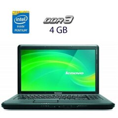 Ноутбук Б-клас Lenovo G550 / 15.6" (1366x768) TN / Intel Pentium T4500 (2 ядра по 2.3 GHz) / 4 GB DDR3 / 250 GB HDD / Intel GMA Graphics 4500M / WebCam / АКБ не тримає