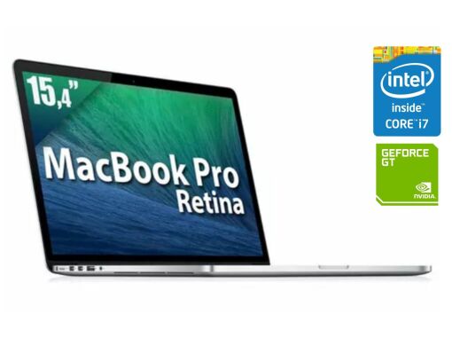 Ноутбук Apple A1398 MacBook Pro Retina 15 / 15.4" (2880x1800) IPS / Intel Core i7-4980HQ (4 (8) ядра по 2.8 - 4.0 GHz) / 16 GB DDR3 / 512 GB SSD M.2 / nVidia GeForce GT 750M, 2 GB GDDR5, 128-bit / WebCam / macOS