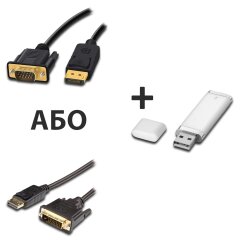 Кабель з DisplayPort на VGA або DVI на вибір + Флеш пам'ять USB 32 GB