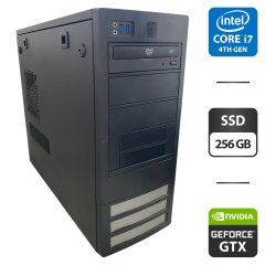 Компьютер NoName Tower / Intel Core i7-4770 (4 (8) ядра по 3.4 - 3.9 GHz) / 16 GB DDR3 / 256 GB SSD / nVidia GeForce GTX 660, 2 GB GDDR5, 192-bit / DVD-ROM