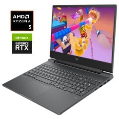 Ігровий ноутбук HP Victus 15-fb3002nr / 15.6" (1920x1080) IPS / AMD Ryzen AI 5 340 (6 (12) ядер по 2.0 - 4.8 GHz) / 16 GB DDR5 / 512 GB SSD NVMe / nVidia GeForce RTX 5050, 8 GB GDDR7, 128-bit / WebCam