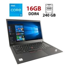 Ультрабук Lenovo ThinkPad T14 Gen1 / 14" (1920x1080) IPS / Intel Core i5-10210U (4 (8) ядра по 1.6 - 4.2 GHz) / 16 GB DDR4 / 240 GB SSD / Intel UHD Graphics / WebCam