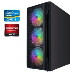 Игровой ПК 1stPlayer X5-BK RGB Tower / Intel Core i5-3470 (4 ядра по 3.2 - 3.6 GHz) / 16 GB DDR3 / 256 GB SSD + 500 GB HDD / AMD Radeon RX 470, 8 GB GDDR5, 256-bit / 500W / Win 10 Pro + Кабель питания