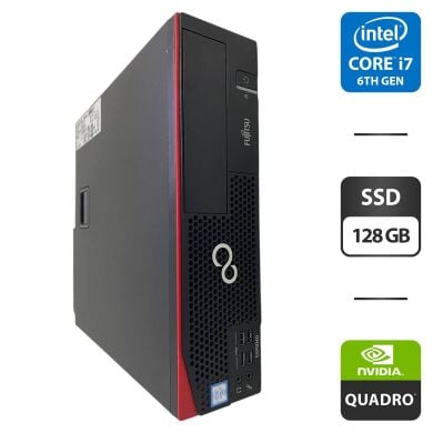 Комп'ютер Fujitsu Esprimo D956 E85 SFF / Intel Core i7-6700 (4 (8) ядра по 3.4 - 4.0 GHz) / 16 GB DDR4 / 128 GB SSD / nVidia Quadro K1200, 4 GB GDDR5, 128-bit
