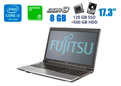 Ноутбук Fujitsu Lifebook N532 / 17.3" (1600x900) TN / Intel Core i5-3230M (2 (4) ядра по 2.6 - 3.2 GHz) / 8 GB DDR3 / 120 GB SSD + 500 GB HDD / nVidia GeForce GT 620M, 1 GB DDR3, 64-bit / WebCam / USB 3.0 / HDMI
