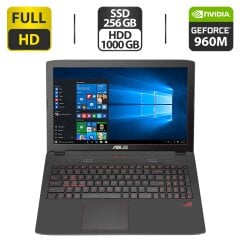 Ігровий ноутбук Asus ROG GL752VW / 17.3" (1920x1080) IPS / Intel Core i7-6700HQ (4 (8) ядра по 2.6 - 3.5 GHz) / 16 GB DDR4 / 256 GB SSD + 1000 GB HDD / nVidia GeForce GTX 960M, 2 GB GDDR5, 128-bit / WebCam / DVD-ROM + Бездротова миша