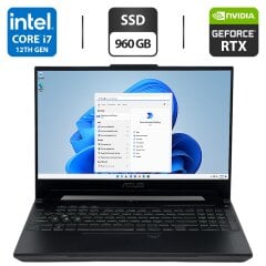 Игровой ноутбук Б-класс Asus TUF F15 FX507ZI4 / 15.6" (1920x1080) IPS / Intel Core i7-12700H (14 (20) ядер по 3.5 - 4.7 GHz) / 16 GB DDR4 / 960 GB SSD / nVidia GeForce RTX 4070, 8 GB GDDR6, 128-bit / WebCam
