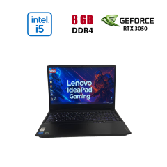 Ігровий ноутбук Б-клас Lenovo IdeaPad Gaming 3 15IHU6 / 15.6" (1920x1080) IPS / Intel Core i5-11320H (4 (8) ядра по 2.5 - 4.5 GHz) / 8 GB DDR4 / 512 GB SSD / nVidia GeForce RTX 3050, 4 GB GDDR6, 128-bit / WebCam