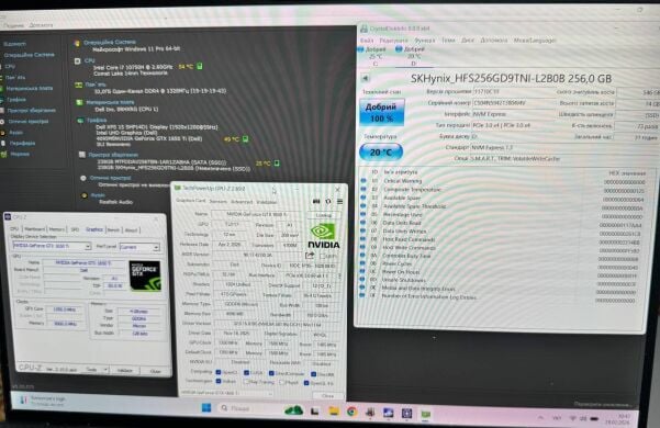 Игровой ноутбук Dell XPS 15 9500 / 15.6" (1920x1200) IPS / Intel Core i7-10750H (6 (12) ядра по 2.6 - 5.0 GHz) / 32 GB DDR4 / 256 GB SSD + 256 GB SSD / nVidia GeForce GTX 1650 Ti, 4 GB GDDR6, 128-bit / WebCam