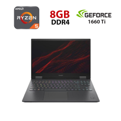 Игровой ноутбук HP Omen 15-EN0802NO / 15.6" (1920x1080) IPS / AMD Ryzen 5 4600H (6 (12) ядер по 3.0 - 4.0 GHz) / 8 GB DDR4 / 240 GB SSD / nVidia GeForce GTX 1660 Ti, 6 GB GDDR6, 192-bit / WebCam