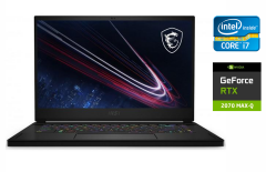 Ігровий ноутбук MSI GS66 Stealth / 15.6" (1920x1080) IPS / Intel Core i7-10750H (6 (12) ядер по 2.6 - 5.0 GHz) / 16 GB DDR4 / 1000 GB SSD / nVidia GeForce RTX 2070 Max-Q, 8 GB GDDR6, 256-bit / WebCam / Windows 10