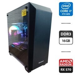 Игровой ПК GameMax Nova N5 Tower / Intel Core i7-4790K (4 (8) ядра по 4.0 - 4.4 GHz) / 16 GB DDR3 / 512 GB SSD + 500 GB HDD / AMD Radeon RX 570, 8 GB GDDR5, 256-bit / 400W