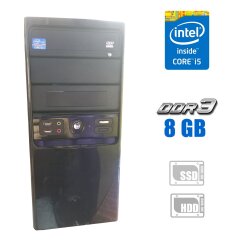 Комп'ютер Asus P8Q77-M2 Tower / Intel Core i5-3470 (4 ядра по 3.2 - 3.6 GHz) / 8 GB DDR3 / 240 GB SSD + 500 GB HDD / Intel HD Graphics 2500 / DVD-ROM / 400W / Windows 10 