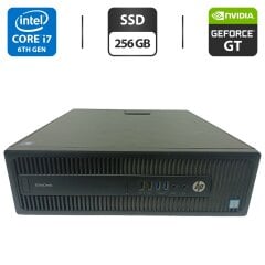 Компьютер HP EliteDesk 800 G2 SFF / Intel Core i7-6700 (4 (8) ядра по 3.4 - 4.0 GHz) / 16 GB DDR4 / 256 GB SSD / nVidia GeForce GT 710, 2 GB GDDR5, 64-bit / HDMI