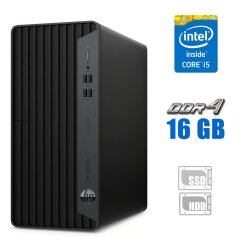 Комп'ютер HP ProDesk 400 G7 Tower / Intel Core i5-10500 (6 (12) ядер по 3.0 - 4.4 GHz) / 16 GB DDR4 / 256 GB SSD + 500 GB HDD / Intel UHD Graphics 630